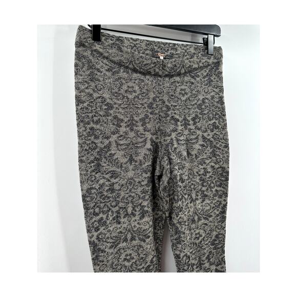 FREE PEOPLE Black Tea Combo Metallic Jacquard Printed Flare Pant size small - Picture 3 of 10